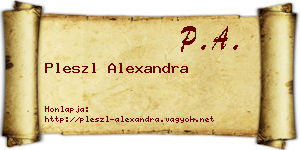 Pleszl Alexandra névjegykártya